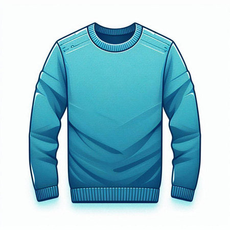 Blue sweater isolated on a white background. Vector illustration. Eps 10.のイラスト素材