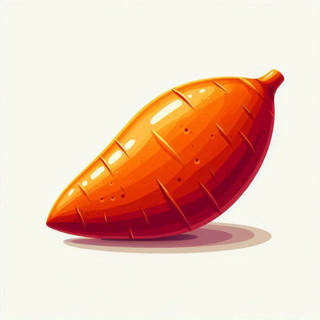 Sweet potato. Vector illustration of a sweet potato isolated on white background.のイラスト素材