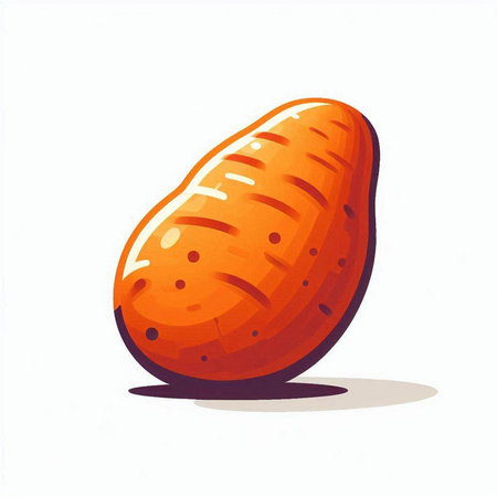 Potato vector illustration. Isolated on white background. Sweet potato.のイラスト素材