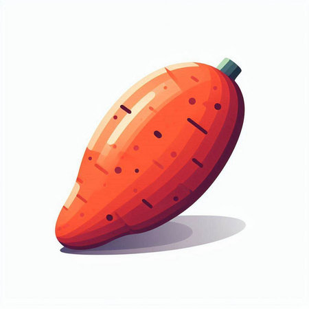 Sweet potato isolated on white background. Vector illustration in cartoon style.のイラスト素材