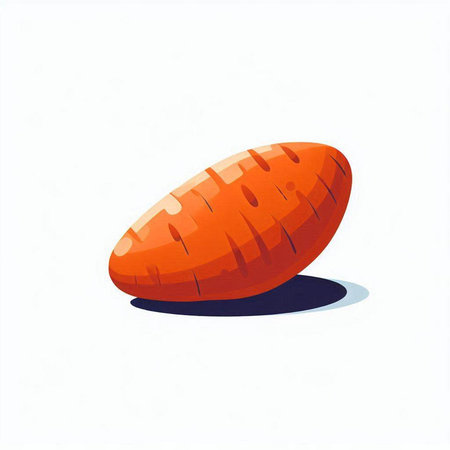 Illustration of a sweet potato on a white background. Vector illustrationのイラスト素材