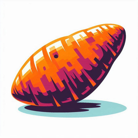 Illustration of a sweet potato on a white background, vector illustrationのイラスト素材