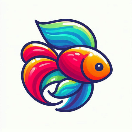 Colorful goldfish isolated on a white background. Vector illustration.のイラスト素材