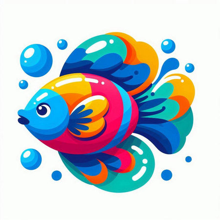 Colorful fish on a white background. Vector illustration. Eps 10のイラスト素材