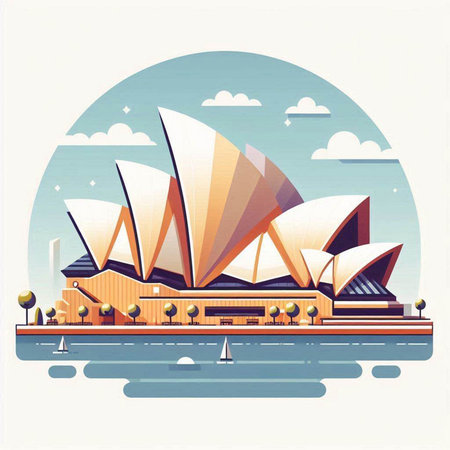 Sydney, Australia - vector illustration in flat design style.のイラスト素材