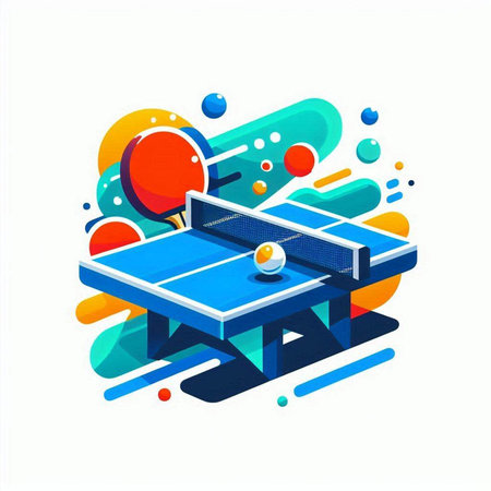 Table tennis icon in isometric 3d style. Vector illustration.のイラスト素材