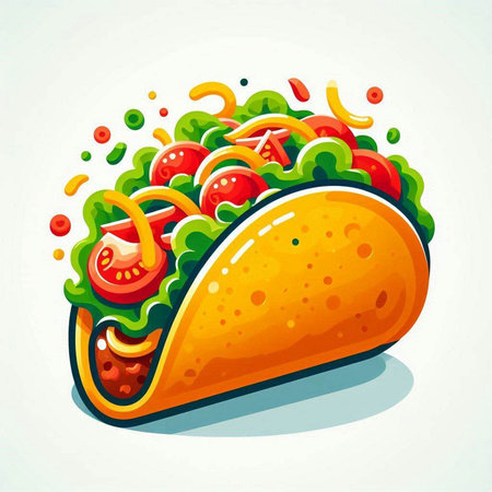 Illustration of mexican tacos on a white background - vectorのイラスト素材