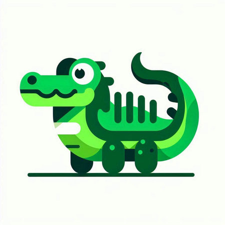 Crocodile vector icon. Cute cartoon crocodile illustration.のイラスト素材