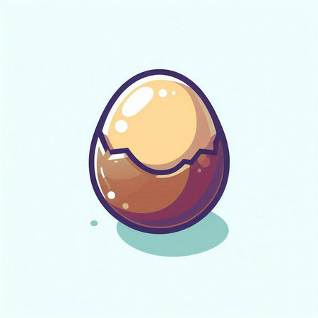 chocolate egg on blue background, vector illustration, eps10のイラスト素材