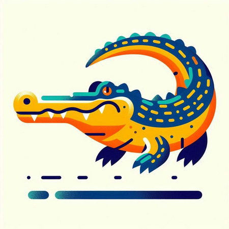 Crocodile icon. Vector illustration of a crocodile.のイラスト素材