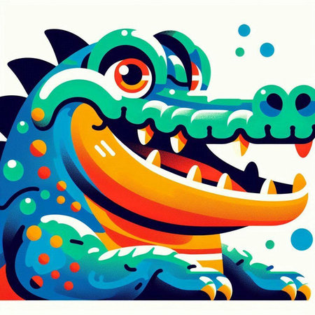 Cute crocodile with mouth open. Vector illustration for your designのイラスト素材