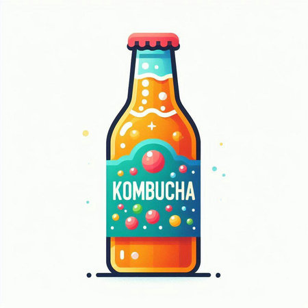 Kombucha drink vector illustration. Hand drawn doodle icon.のイラスト素材