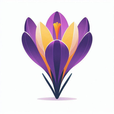 Beautiful crocus flower on a white background. Vector illustration.のイラスト素材