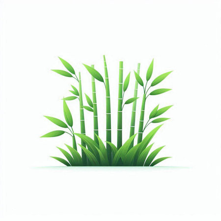 bamboo and grass isolated on white background. vector illustration EPS10のイラスト素材
