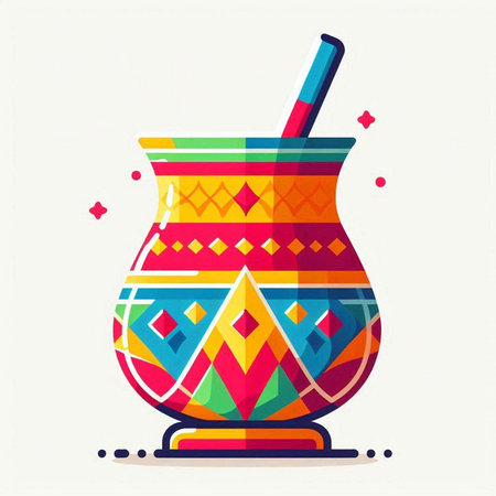 Cocktail in ethnic style. Vector illustration in flat style.のイラスト素材