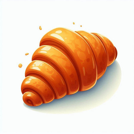 Croissant icon isolated on white background. Realistic vector illustration.のイラスト素材