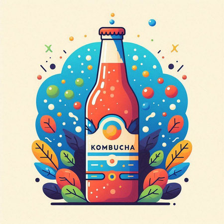 Illustration of a bottle of cola on a colored background.のイラスト素材