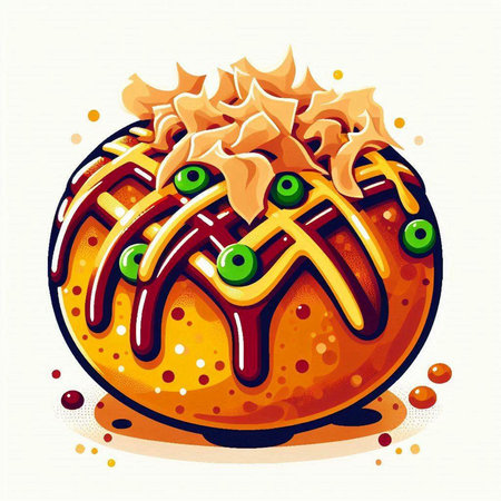 Illustration of a donut with glaze. Vector illustration.のイラスト素材