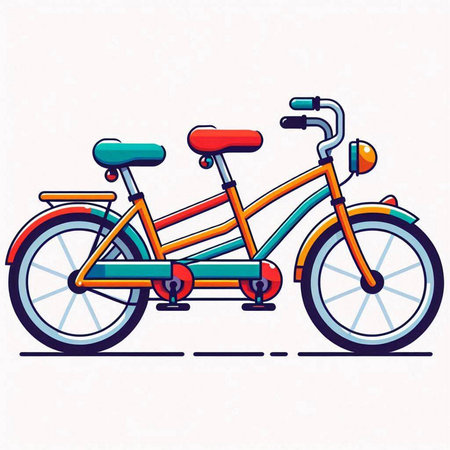 Bicycle in flat style. Vector illustration of a bicycle in flat style.のイラスト素材