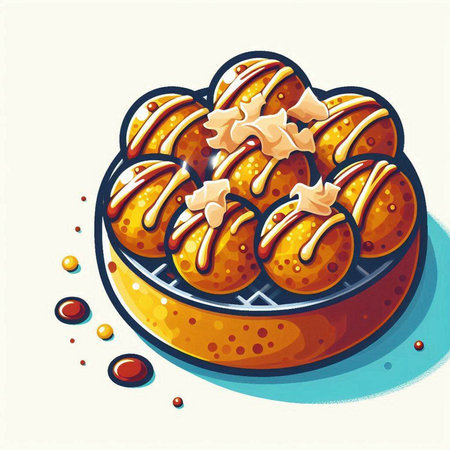 Illustration of sweet buns on a white background, vector illustrationのイラスト素材