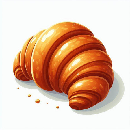 Croissant isolated on white background. Realistic vector illustration.のイラスト素材