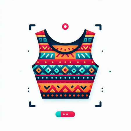 Illustration of a T-shirt with a pattern. Vector illustrationのイラスト素材