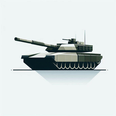 Vector illustration of a tank on a white background. Military theme.のイラスト素材