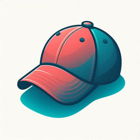 Baseball cap with shadow on white background. Vector Illustration.のイラスト素材