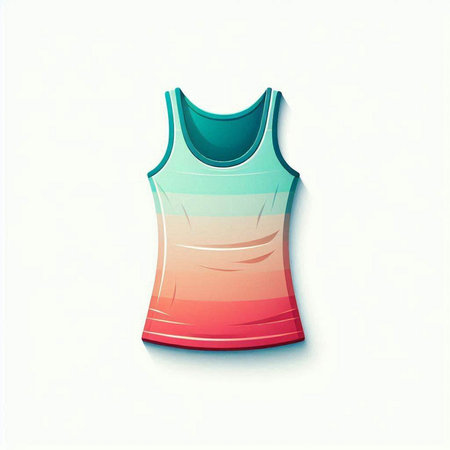 Illustration of a blue tank top, isolated on a white backgroundのイラスト素材