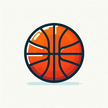 Basketball ball icon. Sport symbol. Vector illustration in flat styleのイラスト素材