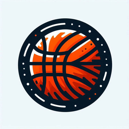 Basketball ball on a white background. Vector illustration in a flat style.のイラスト素材