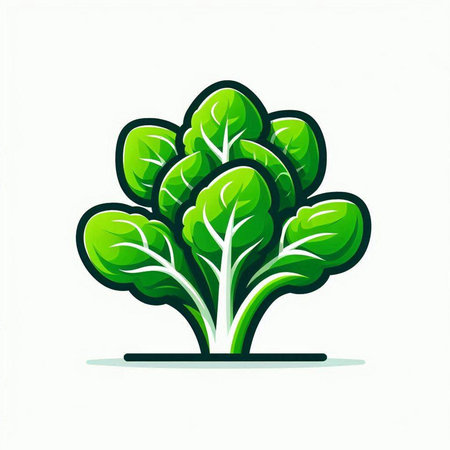 Lettuce icon. Vector illustration isolated on a white background.のイラスト素材