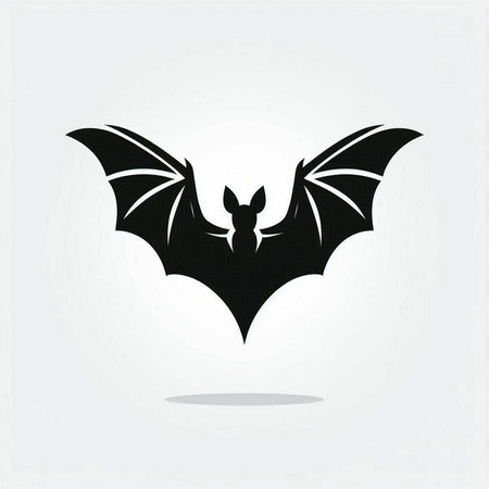 Bat icon on a gray background. Vector illustration for your design.のイラスト素材