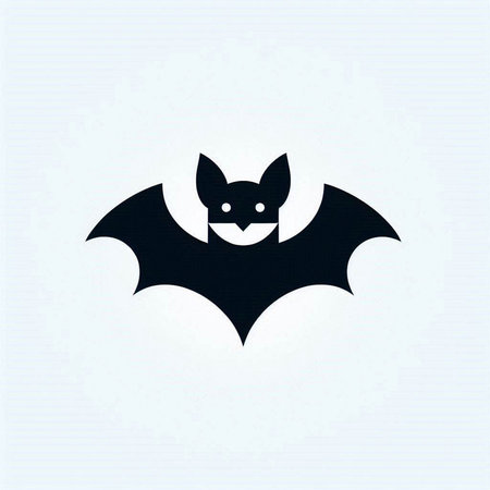 Bat icon on light blue background. Vector illustration. Eps 10.のイラスト素材