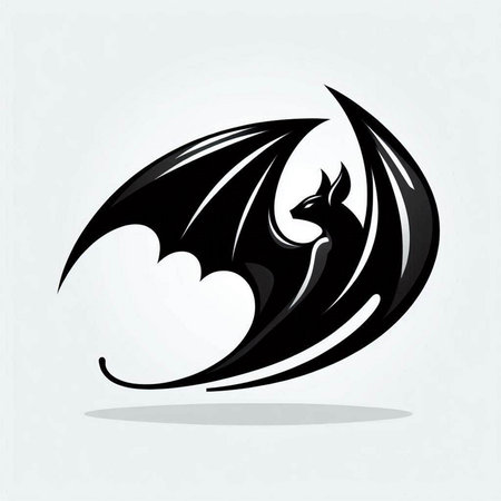 Dragon vector logo design template. Black dragon icon on white background.のイラスト素材