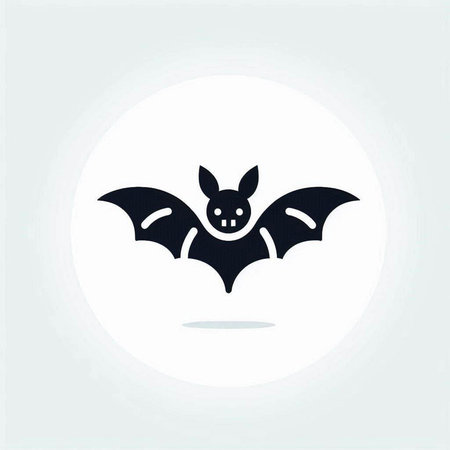 Bat icon, vector illustration. Flat design style. Halloween concept.のイラスト素材