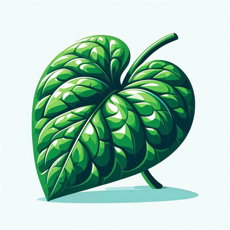 illustration of green leaf on a white background. Vector illustration.のイラスト素材