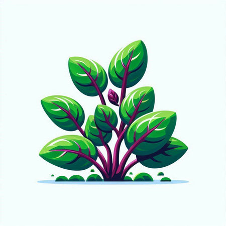 Green leaves on a white background. Vector illustration in cartoon style.のイラスト素材