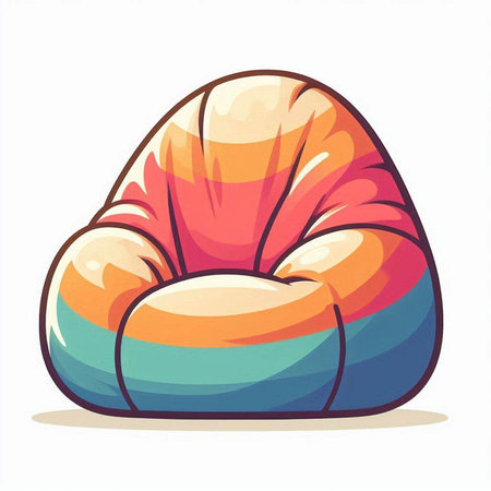 Vector illustration of an armchair in the colors of the rainbow.のイラスト素材