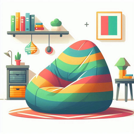 Interior of living room with comfortable armchair. Vector illustration.のイラスト素材