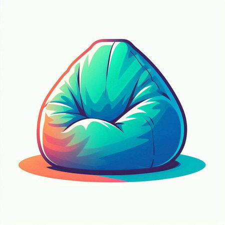 Furniture beanbag isolated on white background. Vector illustration.のイラスト素材