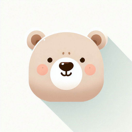 Cute cartoon bear on a white background. Vector illustration in a flat style.のイラスト素材