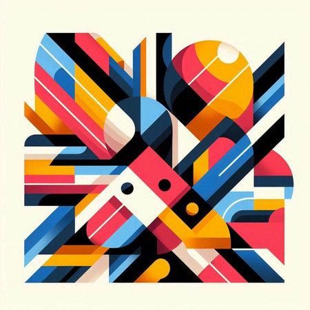 Abstract colorful background with geometric elements. Vector illustration for your design.のイラスト素材