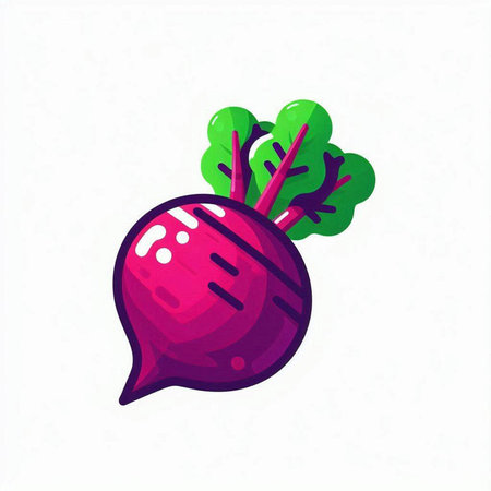Beetroot vector illustration isolated on white background. Vegetarian food icon.のイラスト素材