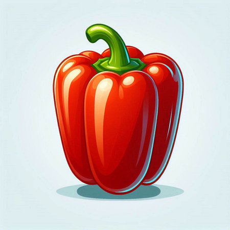 Red bell pepper on a light background, vector illustration, eps 10のイラスト素材