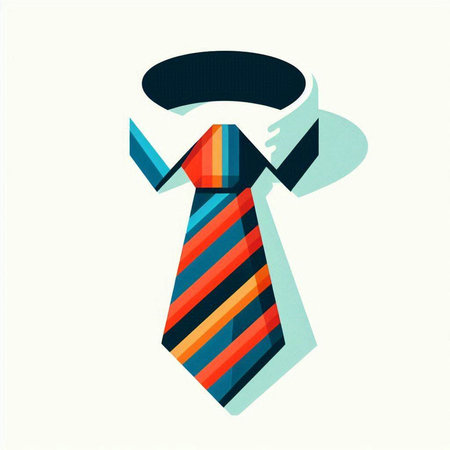 Tie. Vector illustration in flat style. Isolated on white background.のイラスト素材
