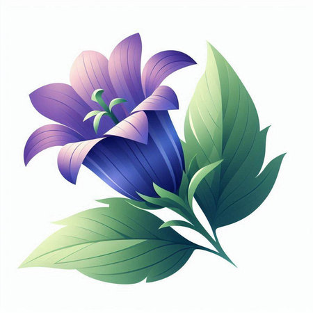 Flower of bellflower on a white background. Vector illustration.のイラスト素材