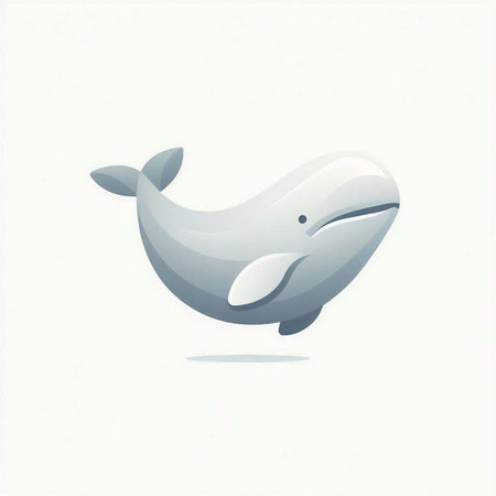 Cute blue whale on a white background. Vector illustration. Eps 10のイラスト素材