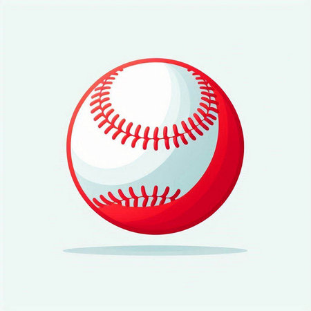 Baseball ball on a light blue background. Vector illustration. Eps 10のイラスト素材