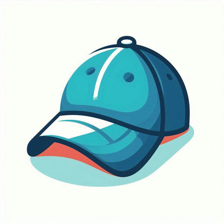 Baseball cap isolated on a white background. Vector illustration in cartoon style.のイラスト素材
